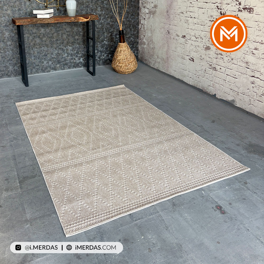 فرش پینترستی کد 1140 زمینه بژ